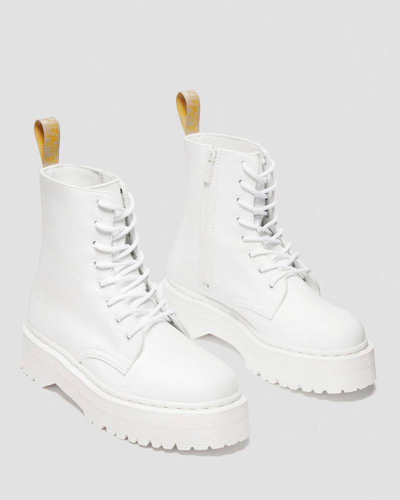 Dr Martens Vegan Jadon II Kemble Mono Platform Laarzen Heren Wit | NL 245WNB